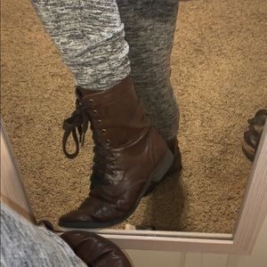 Brown Combat Boots